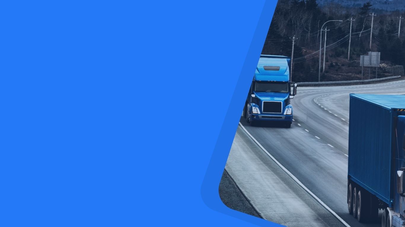 Blue semi trucks on the highway